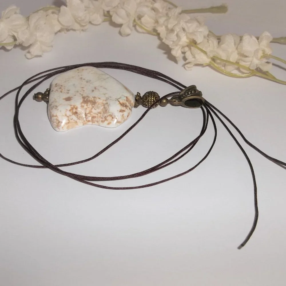 Beaded Statement Necklace Long or Short Choker Adjustable Length Cream Boho 7084